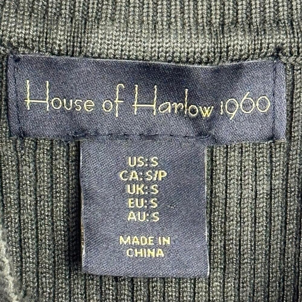 House of Harlow 1960 Sleeveless Mock Neck Ribbed Midi Dress Forest Green Small - Picture 12 of 16